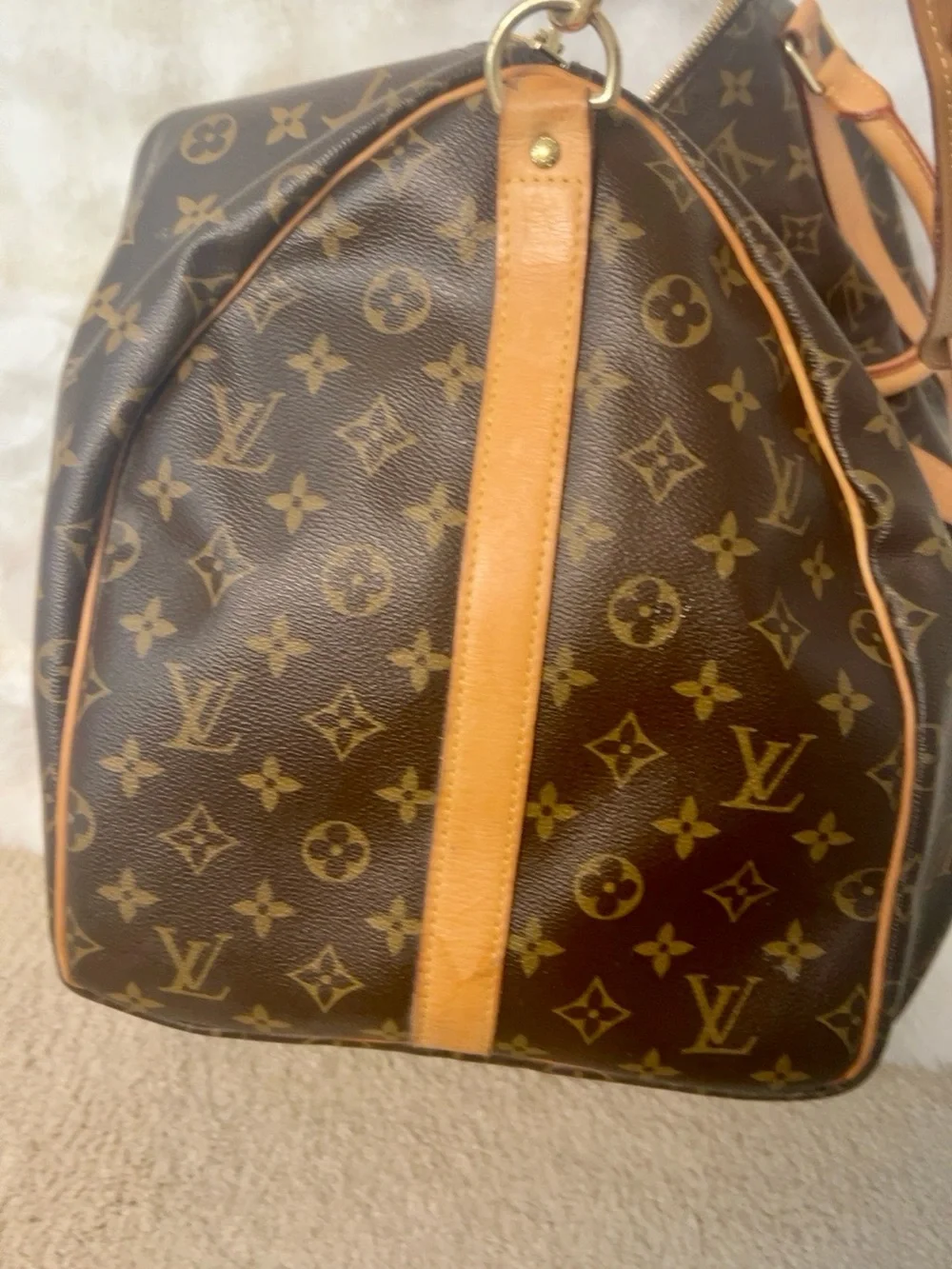 Louis Vuitton Keepall Bandoulière 55 Monogram Travel Duffel Bag Unisex